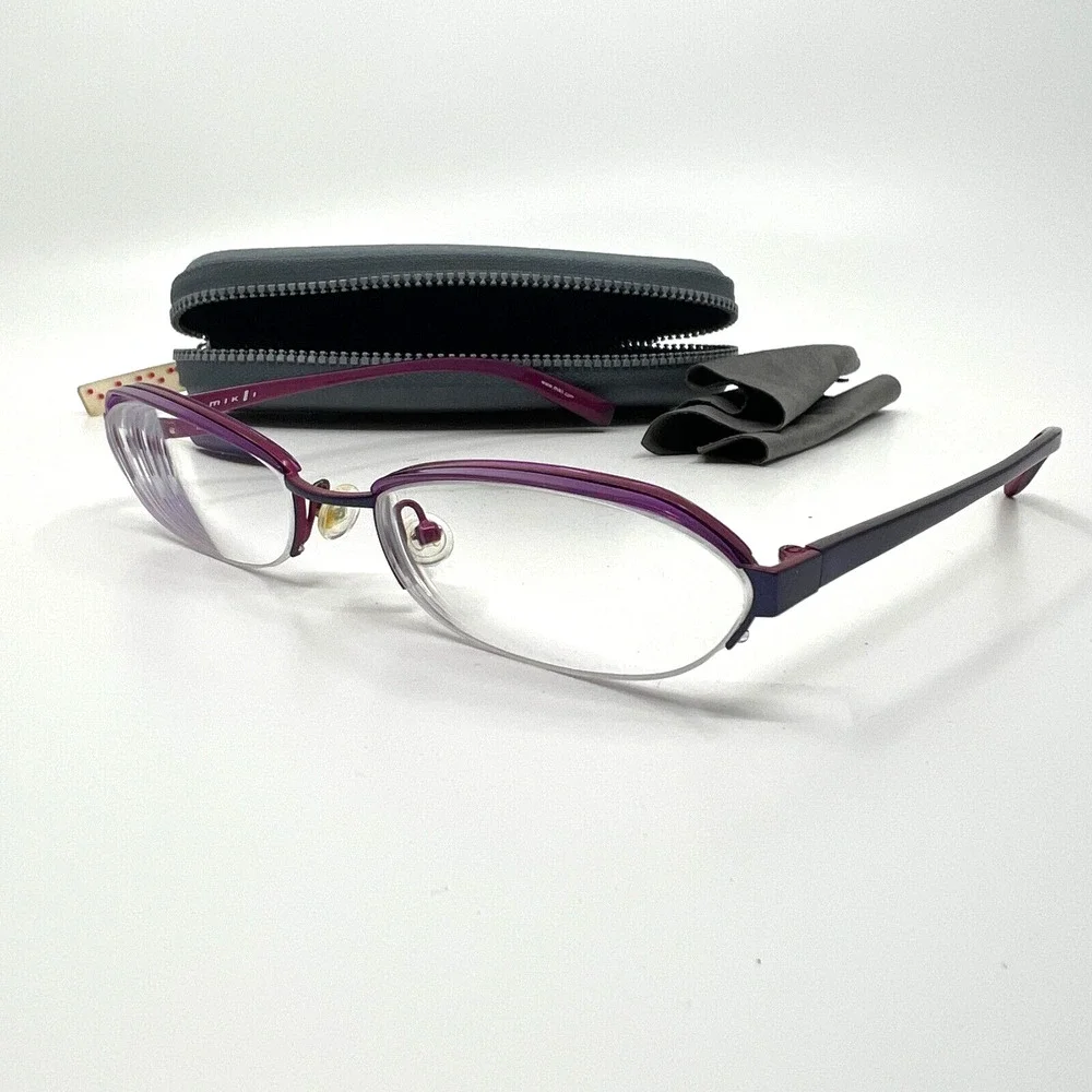 MIKLI M0626‎ Eyeglasses Half Rimless Frame Purple 52-17-134 H6410